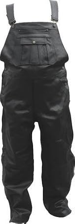 Men's Leather Overall bib Motorcycle Pants