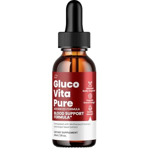 Gluco Vita Pure Drops Healthy Formula - GlucoVita Pure Liquid All Natural Healthy Levels, Extra Strength, GlucoVitaPure Reviews, 1 Pack, 1 Month Supply