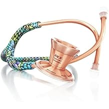 MDF Instruments Mermaid Rose Gold ProCardial Cardiology Stethoscope, Limited Edition Mprints, Lightweight Titanium, Adult, Dual Head, Mermaid Tube, Rose Gold Chestpiece-Headset, MDF797TMMRG