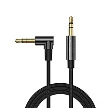 CableCreation 3.5mm Audio Cable 10FT/3M, 3.5mm Right Angle Male to Male Auxiliary Stereo HiFi Cable with Silver-Plating Copper Core for Car Stereos, iPhones,Tablets, 24K Gold Plated, Black