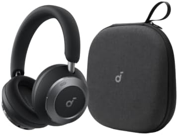 Soundcore Space One Pro by Anker, with Headphones Case, Adaptive Active Noise Cancelling Headphones Driven by 6 Mics, Super Foldable Design, 60H Lossless Audio, Ultra-Fast Charging, Hi-Res Wireless