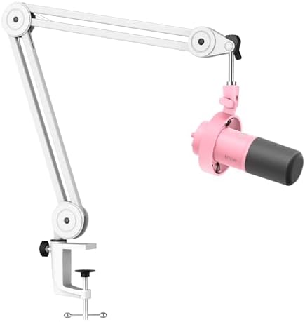 FIFINE Studio XLR Microphone Bundle with Boom Arm Stand,XLR/USB Dynamic Microphone with Mute Button, Gain Knob, Metal Heavy Duty Mic Stand with Desk Clamp for Podcast Recording Streaming (K688P+BM63W)