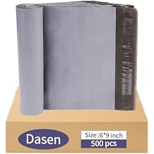 Dasen 500pc Poly Mailers 6x9 Inches,Shipping Envelopes Self Seal Mailers Bags Waterproof and Tear-Proof Packaging Bags, Shipping Bags for Clothing