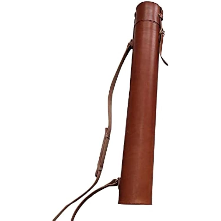 MBROS Leather Document Tube Art Roll Blueprint Tube, Storage Bag & Transport Boxes for Blueprints, Prints, Posters, Targets,Artworks and Drawings
