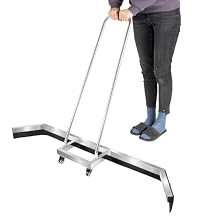 Cashewnuts Manual Sport Tennis Court Squeegee with 2 Wheels Wide Head Tennis Court Dryer Stainless Steel Rain Shuttle Squeegee Floor, Remove Water Quick, 51.97" L x 34.25" H