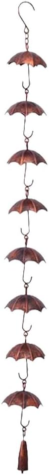 Rain Chains For Gutters 39 Inch Outdoor Long Rain Catcher Chain Effective Drainage 8 Umbrella Cups Rust Resistant Rain Chains For Outside Downspout Decor