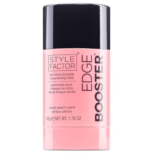 Style Factor EDGE BOOSTER Hair Wax Stick Pomade with Beeswax | Strong Hold Slick Stick for Flyaways, Edges & Baby Hair for Sleek Buns & Ponytails | Gifts for Women Mom Girls Teen | Sweet Peach