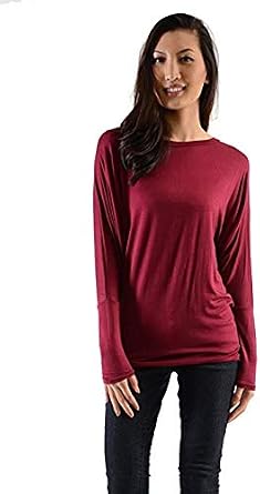 Solid Fashion Top with Dolman Sleeve