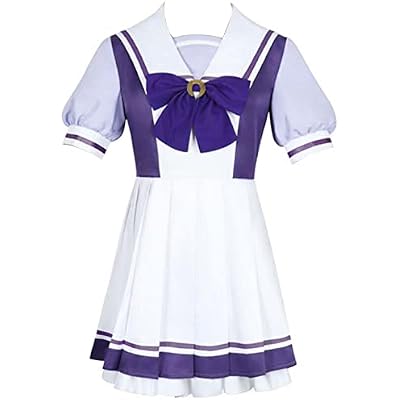 Anime Womens Cosplay Costume Sailor Dress Purple School Uniform Halloween Outfit