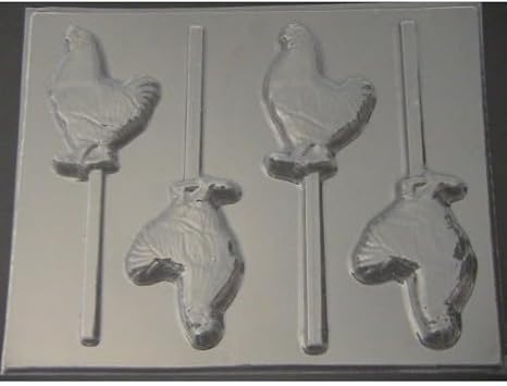 Rooster Chocolate Candy Lollipop Mold