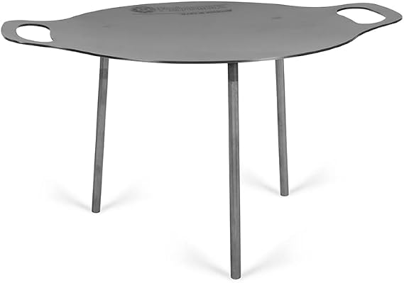 Petromax Campfire Griddle and Fire Bowl, Steel with 3 Removable Legs for Outdoor Campfire Cooking, Grilling and Frying or Build Fire Directly in Bowl, 15"