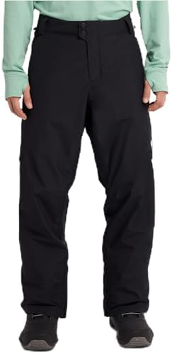 Burton Mens Reserve 2-Layer Insulated Pants Waterproof Winter Snowboard Pants True Black, Large Short