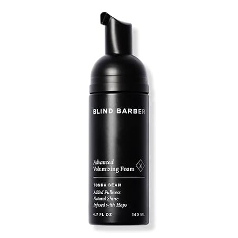 Blind Barber Advanced Volumizing Foam - Water-Based Volumizing Mousse for Fine Hair - Lightweight, Flexible Hold for Added Fullness - Daily Hair Styling Products for Men - Tonka Bean Scent (5 fl oz)