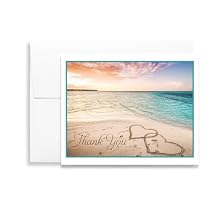 The Invite Lady Beach Themed Thank You Cards Wedding Bridal Shower Notes With Envelopes (24 count)