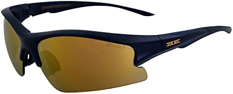 Epoch Eyewear Brodie Sport Golf Sunglasses Navy Polycarbonate Frames with Gold Mirror Lens