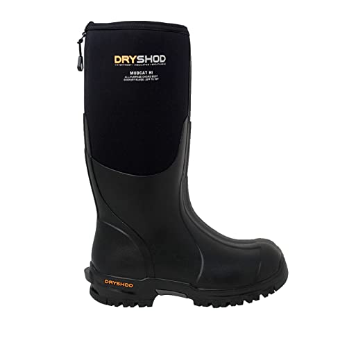 Dryshod Mudcat Rugged Knee High Work Boot | Lighweight |Waterproof | Insulated| Rubber | MDC-MH-BK