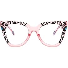 Oversize Blue Light Blocking Reading Glasses, Spring Summer Lightweight Frame Reader for Women Girl Ladies Modify Face