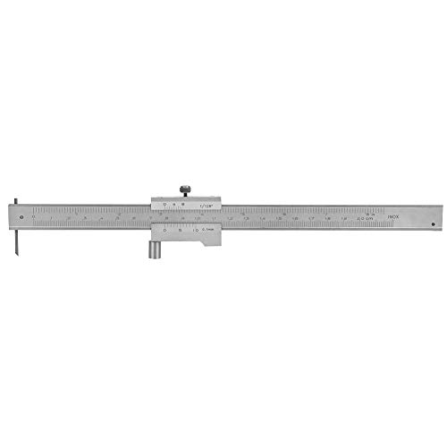 AUNMAS Vernier Caliper Parallel Marking Scribe Dual Unit Metric Inch 0-200mm Range Metalworking Layout Work Depth Gauging Alignment Marking for Metalworking Woodworking Fabrication Tasks