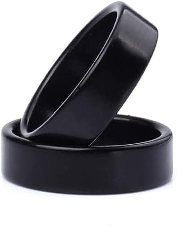 SUMAG Black Strong Magnetic Magic PK Ring Magnet Coin Magic Tricks Props Finger Decoration Magician Ring Illusion Gimmick Accessories (18 mm)