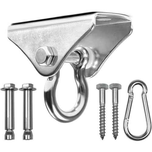 Yes4All Punching Bag Hanger, Stainless Steel Swivel Chain with 4 Snap Hooks for Heavy Bag, Gym Swing, Trapeze, and Hammock