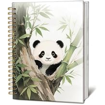 LIANGW Cute Panda Spiral Notebook Journal, Wild Animal Journal for Writing, Panda Bear Lover Gifts for Women, Pandas School Office Stuff Supplies, 5.5x8.3 Inch