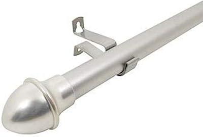Graber 716-Inch Round Cafe Curtain Rod 48 to 84-Inch Width, Nickel by Graber