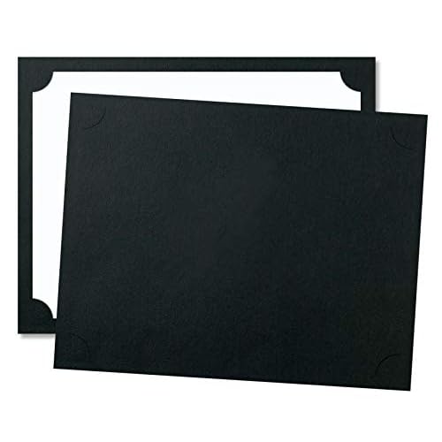 PaperDirect Certificate Folios, Black 80 lb Cover Stock, 9 12 x 12, Pack of 20, Certificate Cover for School, Work, Diplomas, Graduation & Awards, Certificate Holder