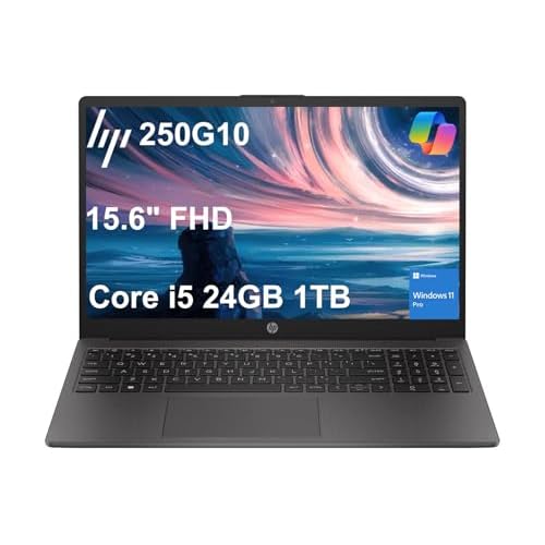 HP 255 G10 Business Laptop 250 Series 15.6 FHD IPS Anti-glare, 24GB RAM, 1TB SSD, Intel 10-Core i5-1334U > AMD Ryzen 7-7530U, Military Grade, Webcam wShutter, Numeric Keypad, HDMI, Win 11 Pro