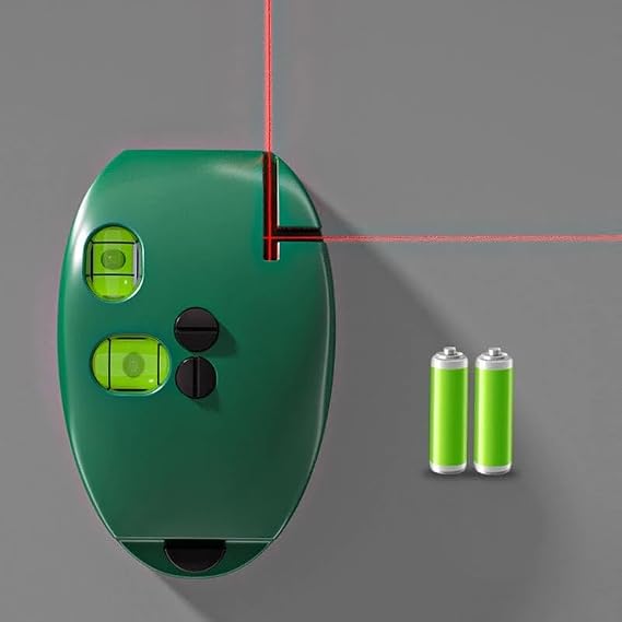 Electronic 90 Degree Laser Scale - 2023 Lazer Level, Green Self Leveling Cross Line Laser Level with Horizontal and Vertical Lines, Protable Mouse Shape for Construction, Tile. (1 Set)