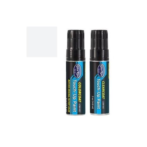 Half-Ounce Jar for Volkswagen Beetle Automotive Touch-up Paint - Oryx White Tricoat L0K1 - Value Package