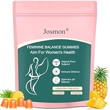 Premium Feminine Balance Gummies for Women, Pineapple Gummies for Women PH Health and Wellness, Hawaiian Pineapple Flavor, Improve Immune, Vegan, Gluten Free, Burgundy, 1 Pack