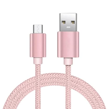 Braided USB Cable Charging Cord/Charger Power Lead Wire Compatible with JAM HEAVY METAL PORTABLE BLUETOOTH SPEAKER/Rose Gold / (1m / 3.3ft)