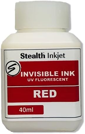 StealthTM Inkjet - Invisible UV Fluorescent Red Ink - 40ml Bottle