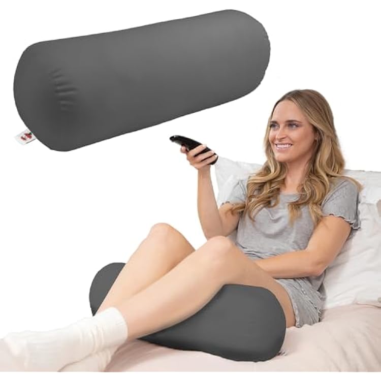 Core Products Jackson Roll Orthopedic Bolster Pillow - Neck, Back, Leg, Knee & Arm Support Cervical & Lumbar Roll for Pain Relief, Spinal Alignment & Travel Comfort for Bed or Chair- Gray