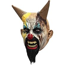 Ghoulish Productions Hells-Cream Mask, Clown Ice Cream Latex Mask. Clown Mask Adult Scary Clown Latex Mask Halloween. Clown Scary Mask For Adults. Clowns Line. Adult Mask. One Size Latex Mask