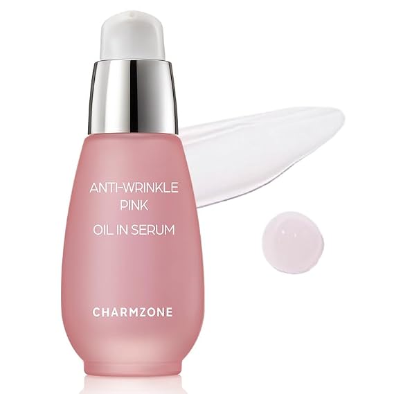 CHARMZONE Anti-Wrinkle Pink Oil-In Serum Hydrating & Firming Korean Skincare | Face Serum with Bulgarian Damask Rose & Plant-Based Oils for Soothing & Moisturizing Dry, Sensitive Skin (1.01 fl oz)