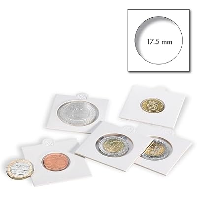 LIGHTHOUSE - Matrix Coin Holders, 2x2 Self-Adhesive Coin Flips for Coins up to 17.5 mm - Pack of 100