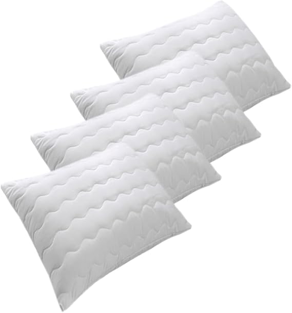 SUVAY Quilted Pillow Flame 4-Piece Cotton Zipper Quilted Pillow Protective Pillow Case