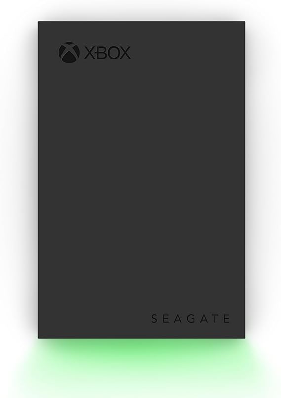Seagate Gaming Drive for Xbox 2TB External Hard Drive Portable HDD - USB 3.2 Gen 1 Black with Built-in Green LED Bar, Xbox Certified, 3 Year Rescue Service Included STKX2000400