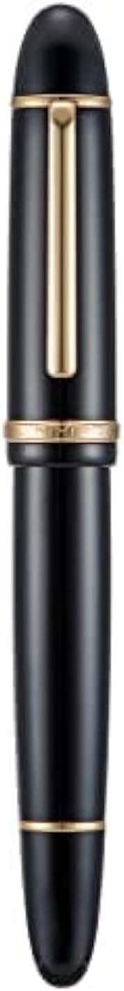 Jinhao X159 Black Acrylic Fountain Pen, Size 8 Extra Fine Nib Gold Trim Classic Design Smooth Writing Pen with Converter