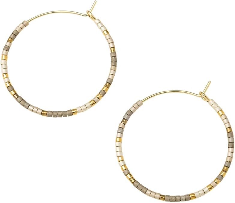 Scout Curated Wears - Chromacolor Miyuki Small Hoop - Pewter Multi/Gold