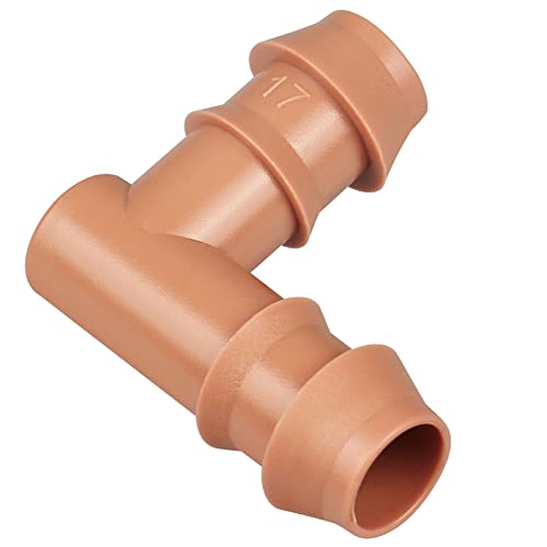 Drip Irrigation Barbed Elbow:20 Pack Drip Irrigation Elbow Parts Fits for 12 Inch Drip Irrigation Tubing 17mm 0.600 ID for Patio Lawn Garden