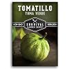 Toma Verde Tomatillo Seeds for Planting - Heirloom Mexican Green Husk Tomato, High Yield Non-GMO Variety for Salsa Verde and Authentic Mexican Cooking - Survival Garden Seeds (1 Pack)