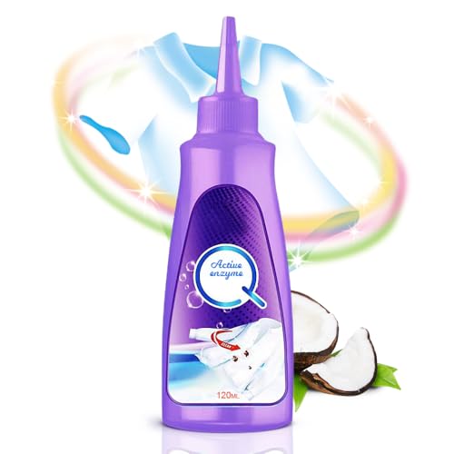 2024 New Active Enzyme Laundry Stain Remover, White Shirt Garment Stubborn Stain Cleaner Oil Remover, Upgrade Active Enzyme Clothing Stain Remover Collar Stain Removal Spray 1