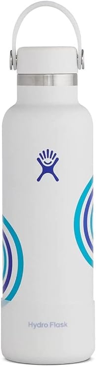 Hydro Flask - Water Bottle 621 ml (21 oz) - Refill for Good Edition - Stainless Steel & Vacuum Insulated - Standard Mouth with Leak Proof Flex Cap - Whitecap