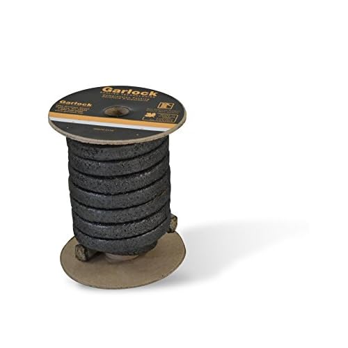 Garlock 41602-FT16-25 Synthetic Fiber with Graphite and Petrolatum Oils Style PACKMASTER 2 Pump Packing, 25 Length, 14 Thickness, Square
