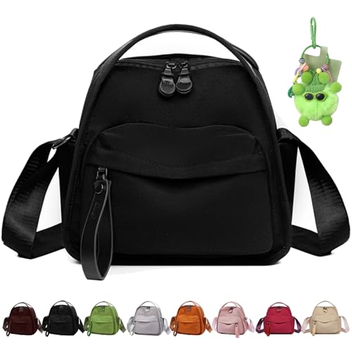 GDSAFS Casual Nylon Front Pocket Handbag, Crossbody Shoulder Bag, Large Capacity Lightweight Zipper, for Commuting Travel