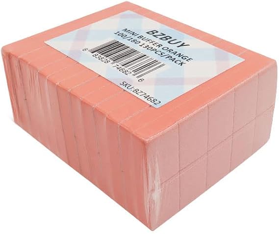 Nail Mini Orange Buffer Block File 100/180 Grit 2 Sided (130 Count)