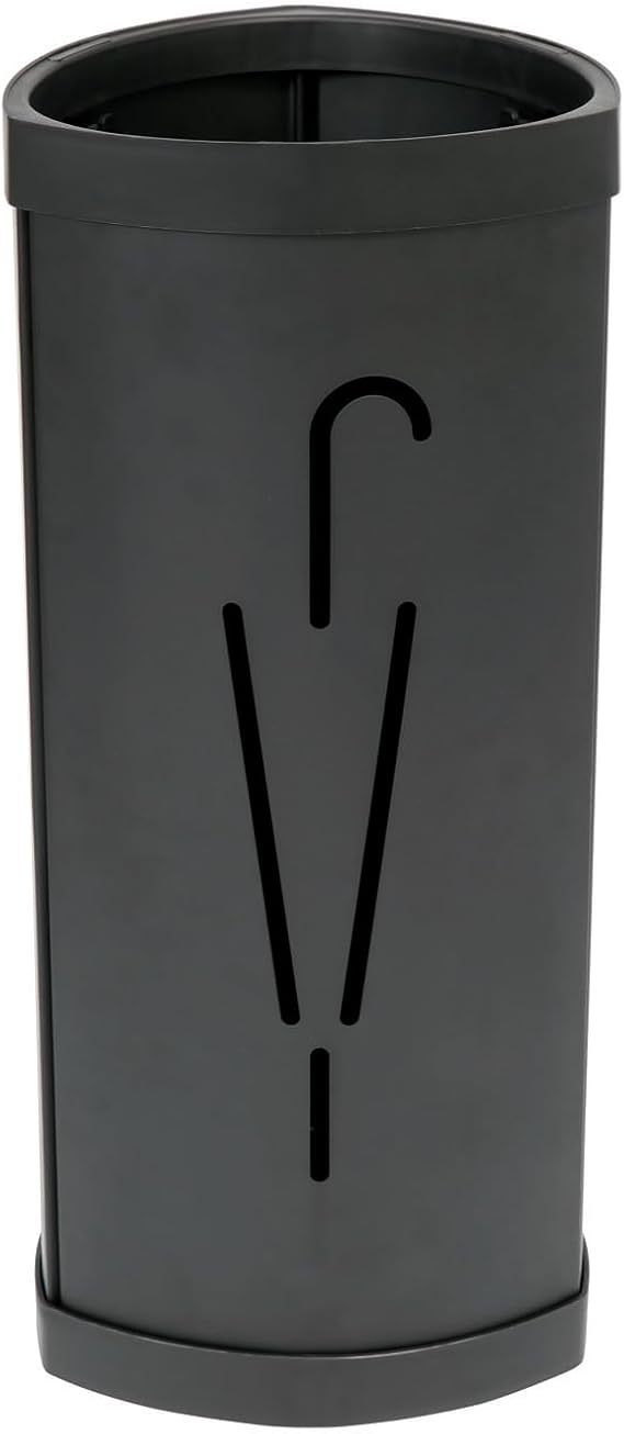 Alba TRIA2 Oval Umbrella Stand, Umbrella Holder with Capacity for 10, Black