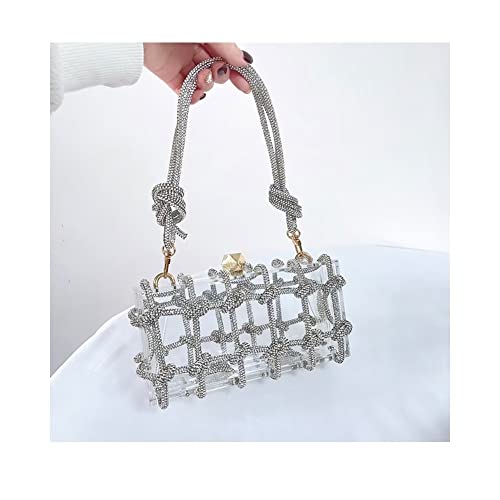 Clear Acrylic Bag Rhinestone Acrylic Clutch Crystal Evening Purses for Women Glitter Handbag for Wedding Cocktail Party Prom